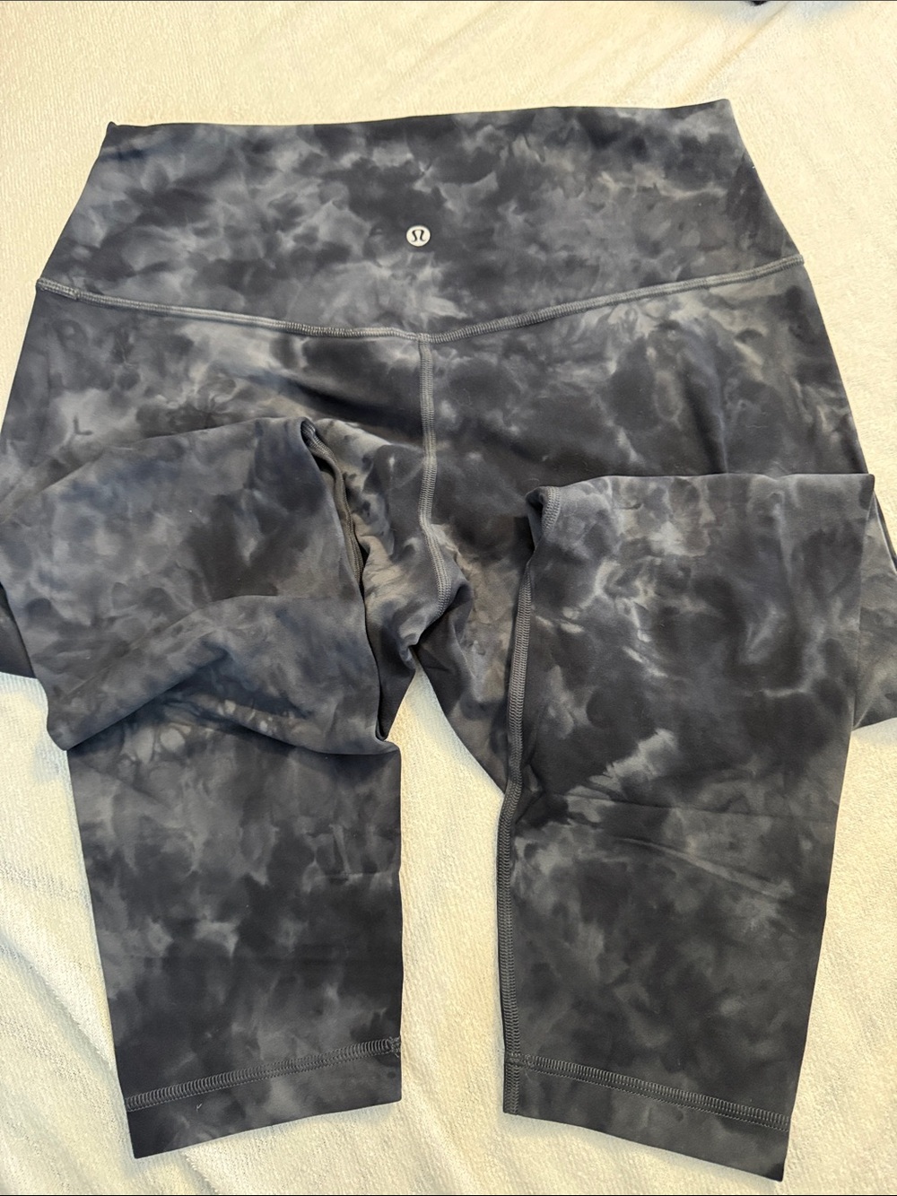 lululemon athletica women’s ' Black Gray Tie-Dye Leggings size 12 (2pairs)